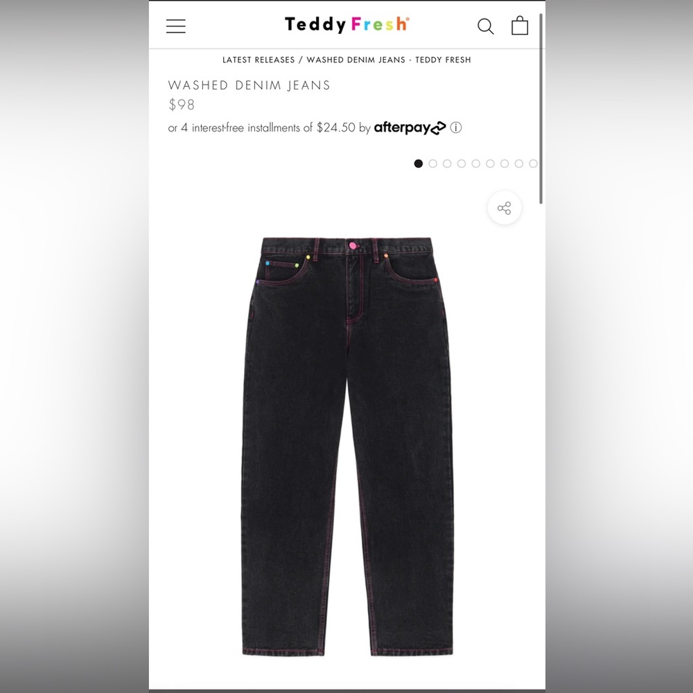 Teddy Fresh New Black acid wash denim jeans
